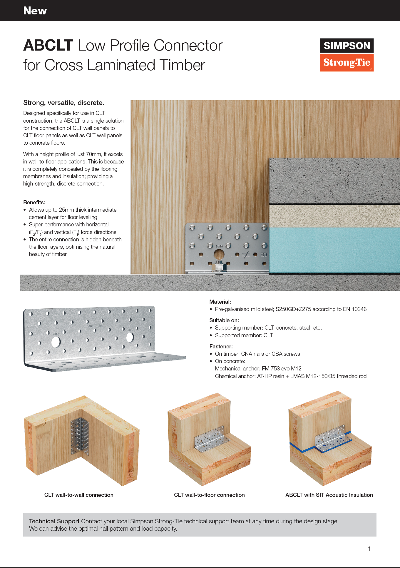 ABCLT - Low Profile Connector for Cross Laminated Timber