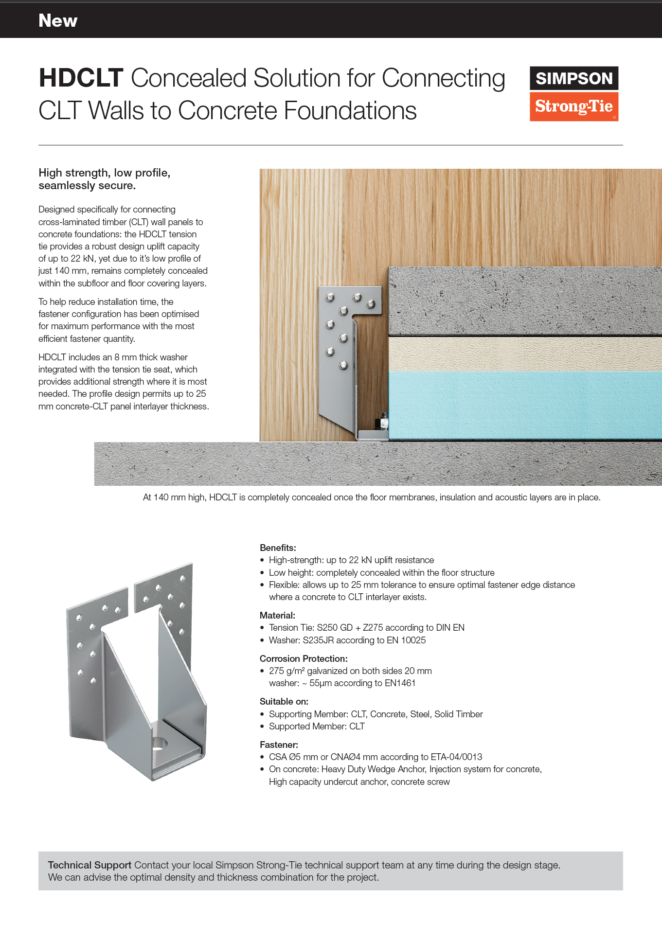 HDCLT - Concealed Solution for Connecting CLT Walls to Concrete Foundations