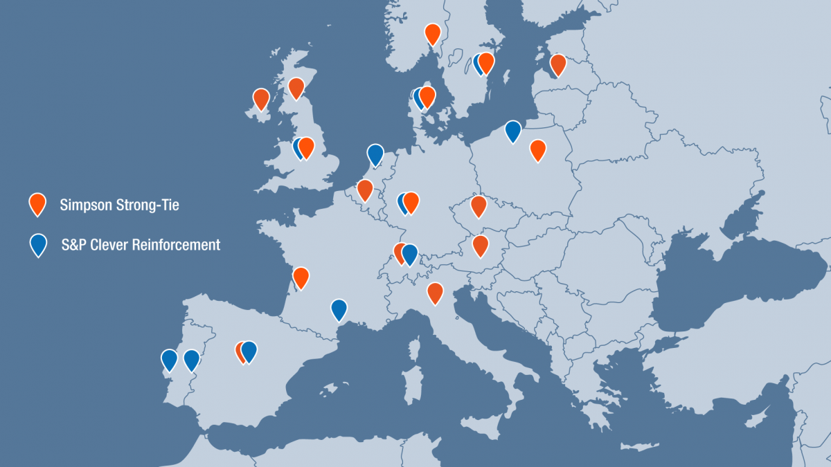 Simpson Strong-Tie Locations in Europe