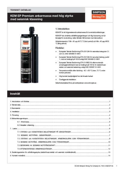 Technical data sheet KEM EP