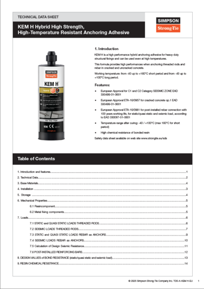 Technical data sheet KEM H