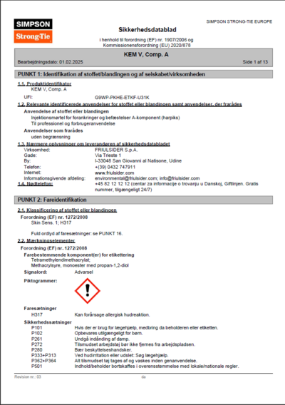 Safety data sheet KEM V